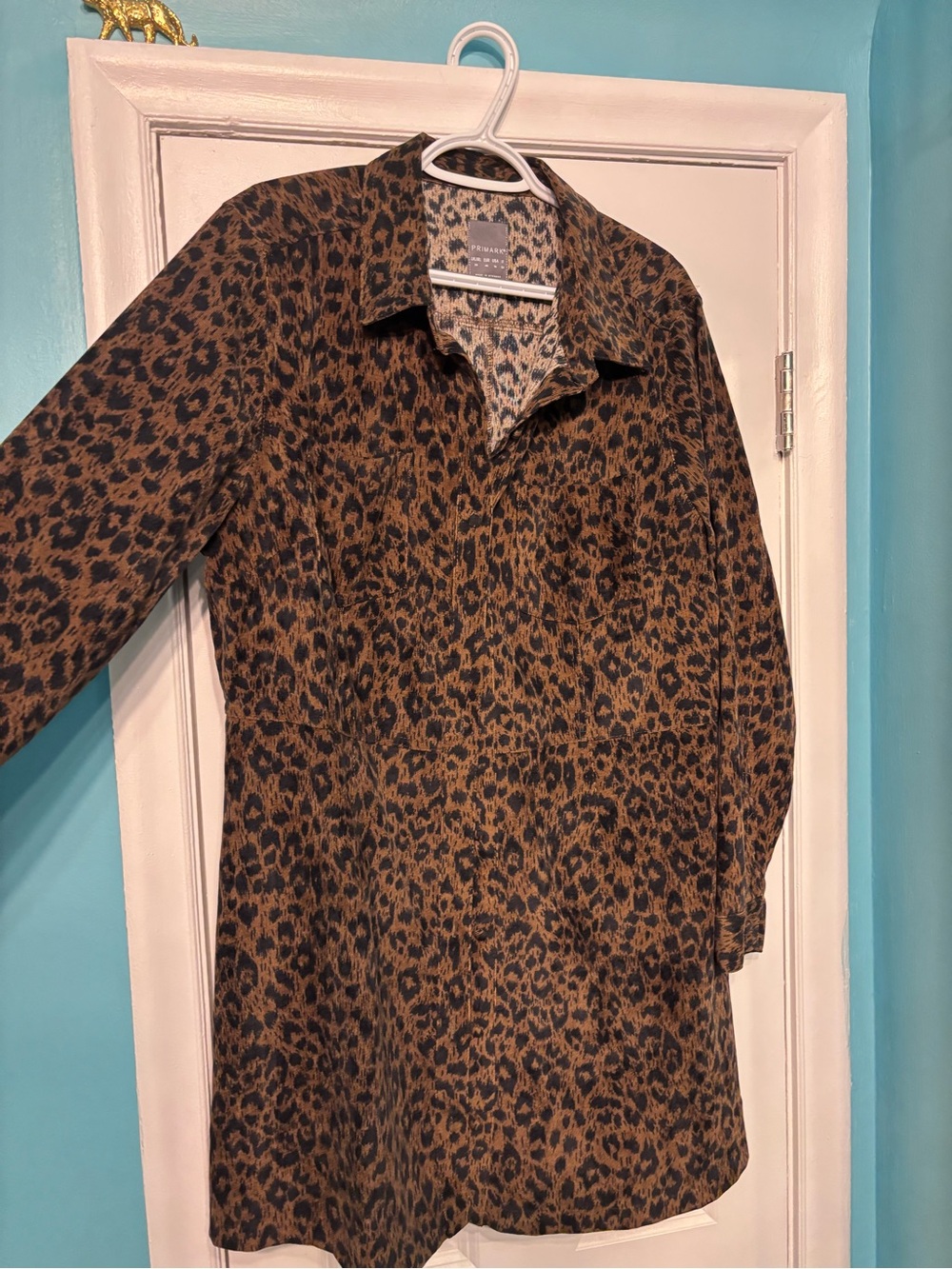 Primark Brown and Black Leopard Print Shirt Dress